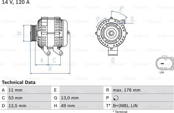 BOSCH 0 986 082 220 - Генератор unicars.by