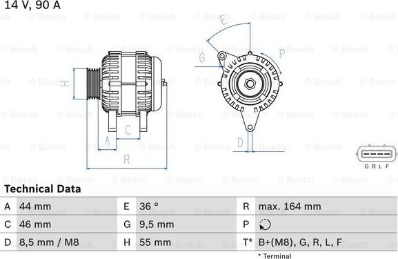 BOSCH 0 986 082 750 - Генератор unicars.by