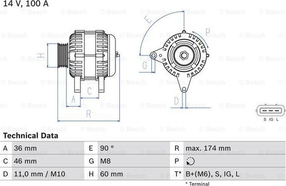 BOSCH 0 986 082 760 - Генератор unicars.by