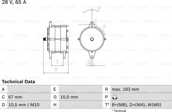 BOSCH 0 986 039 490 - Генератор unicars.by