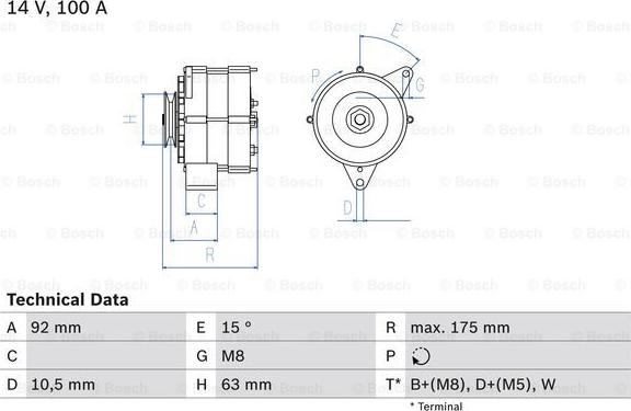 BOSCH 0 986 039 450 - Генератор unicars.by