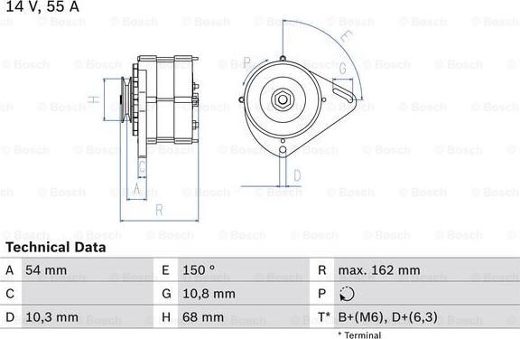 BOSCH 0 986 039 501 - Генератор unicars.by