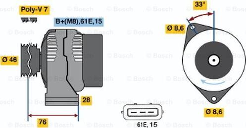 BOSCH 0 986 039 650 - Генератор unicars.by