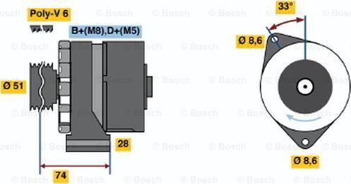 BOSCH 0 986 039 620 - Генератор unicars.by