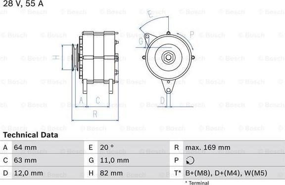 BOSCH 0 986 039 130 - Генератор unicars.by