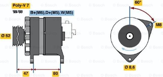 BOSCH 0 986 039 881 - Генератор unicars.by