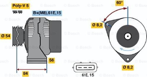 BOSCH 0 986 039 831 - Генератор unicars.by