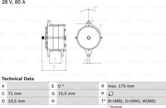 BOSCH 0 986 039 340 - Генератор unicars.by