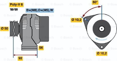 BOSCH 0 986 039 350 - Генератор unicars.by