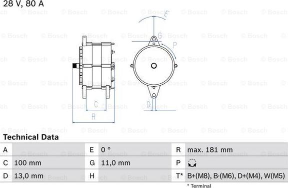 BOSCH 0 986 039 260 - Генератор unicars.by