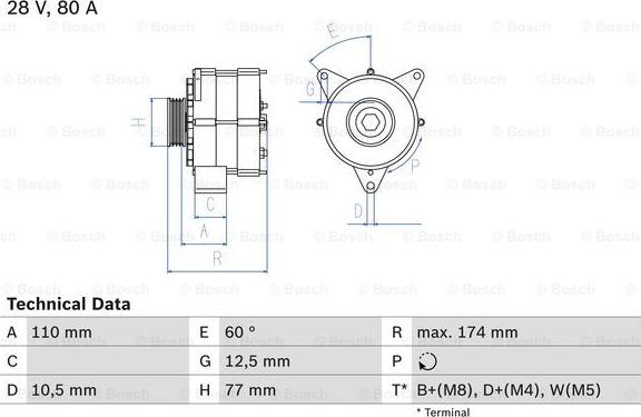 BOSCH 0 986 039 790 - Генератор unicars.by