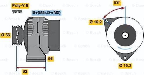 BOSCH 0 986 039 780 - Генератор unicars.by