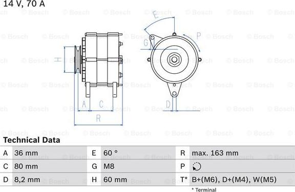 BOSCH 0 986 034 470 - Генератор unicars.by