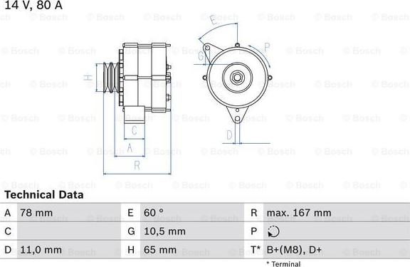 BOSCH 0 986 034 120 - Генератор unicars.by