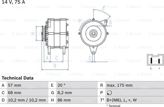 BOSCH 0 986 034 861 - Генератор unicars.by