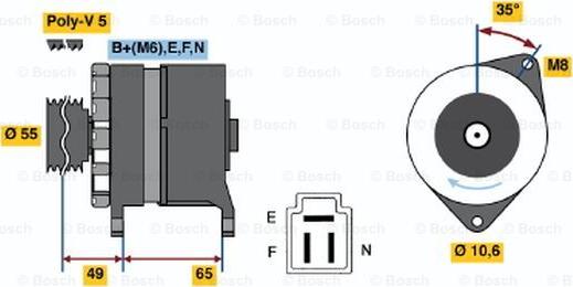 BOSCH 0 986 034 321 - Генератор unicars.by