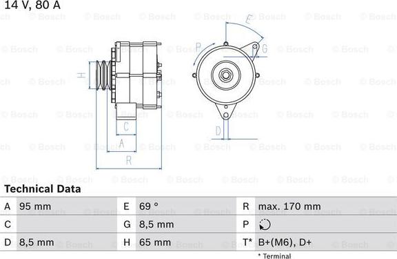 BOSCH 0 986 034 710 - Генератор unicars.by