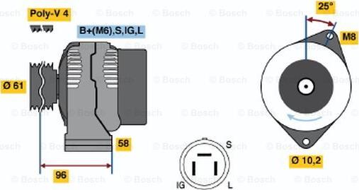 BOSCH 0 986 035 901 - Генератор unicars.by