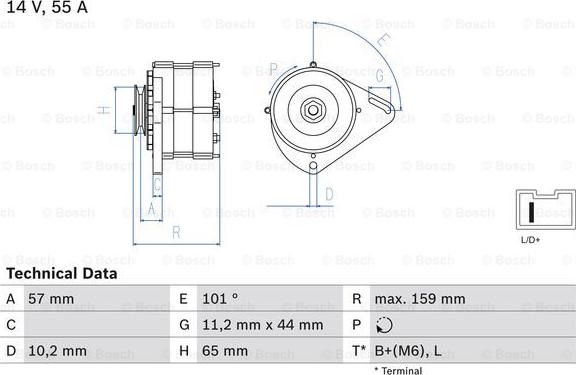 BOSCH 0 986 035 641 - Генератор unicars.by