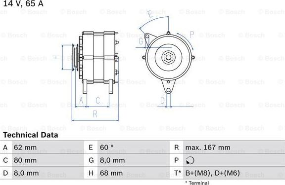 BOSCH 0 986 035 800 - Генератор unicars.by