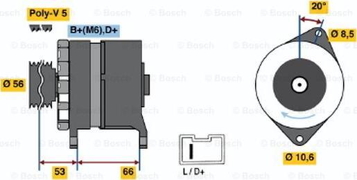 BOSCH 0 986 036 480 - Генератор unicars.by