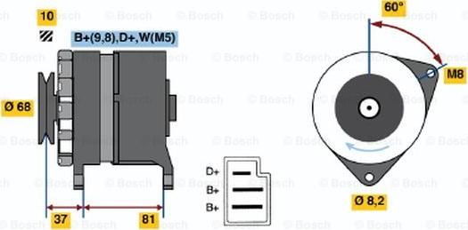 BOSCH 0 986 036 561 - Генератор unicars.by