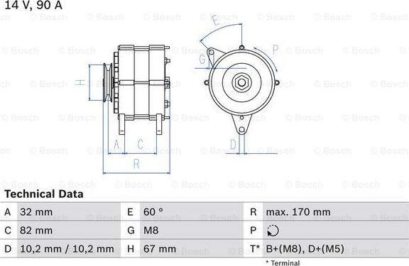 BOSCH 0 986 036 660 - Генератор unicars.by