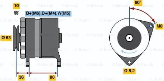 BOSCH 0 986 036 041 - Генератор unicars.by