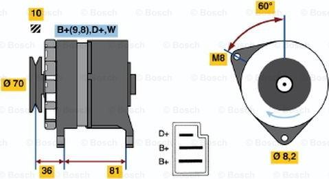 BOSCH 0 986 036 010 - Генератор unicars.by