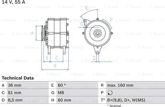 BOSCH 0 986 036 020 - Генератор unicars.by