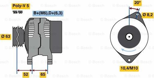 BOSCH 0 986 036 871 - Генератор unicars.by