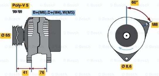 BOSCH 0 986 036 701 - Генератор unicars.by