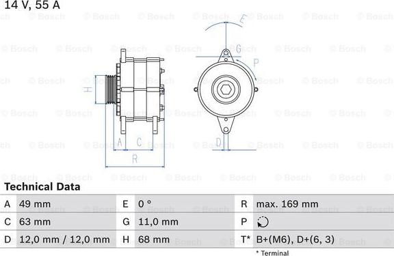 BOSCH 0 986 030 970 - Генератор unicars.by