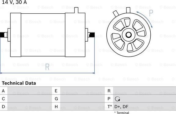 BOSCH 0 986 030 050 - Генератор unicars.by