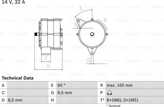 BOSCH 0 986 030 130 - Генератор unicars.by