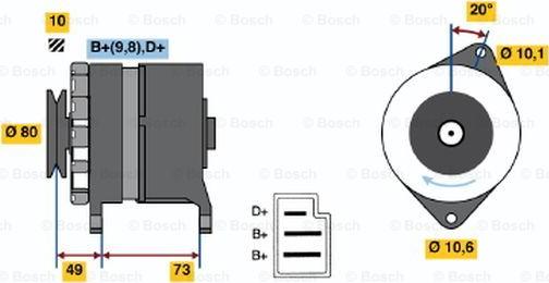 BOSCH 0 986 030 120 - Генератор unicars.by