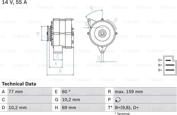 BOSCH 0 986 030 720 - Генератор unicars.by