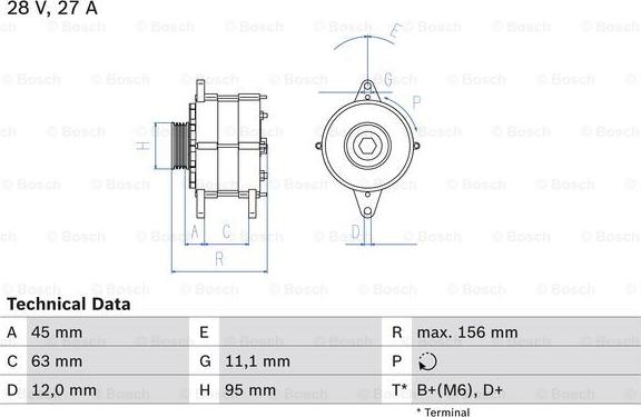 BOSCH 0 986 031 340 - Генератор unicars.by