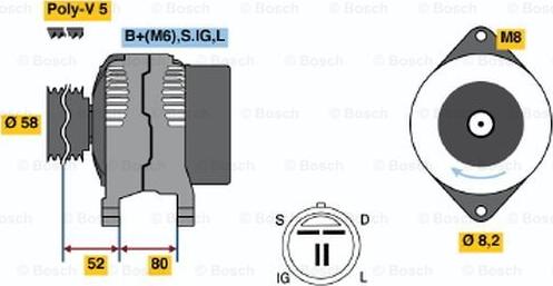 BOSCH 0 986 038 481 - Генератор unicars.by