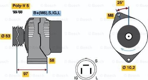 BOSCH 0 986 038 421 - Генератор unicars.by