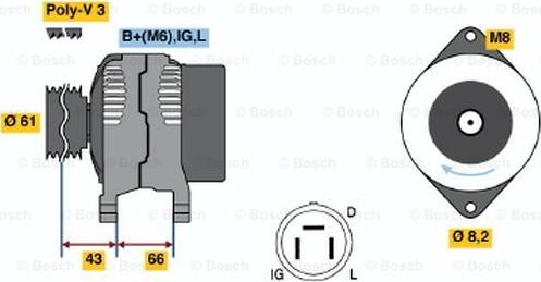 BOSCH 0 986 038 471 - Генератор unicars.by