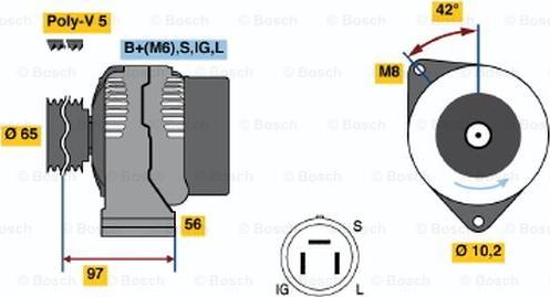 BOSCH 0 986 038 591 - Генератор unicars.by