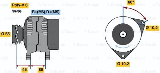 BOSCH 0 986 038 030 - Генератор unicars.by