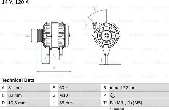 BOSCH 0 986 038 180 - Генератор unicars.by