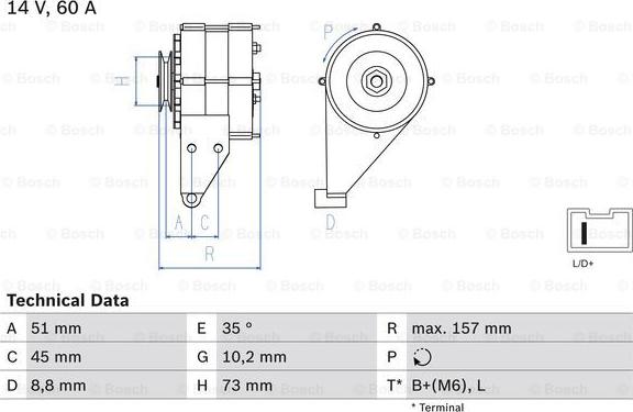 BOSCH 0 986 038 841 - Генератор unicars.by