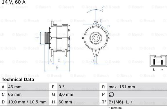 BOSCH 0 986 038 851 - Генератор unicars.by