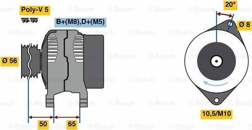 BOSCH 0 986 038 801 - Генератор unicars.by