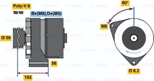 BOSCH 0 986 038 340 - Генератор unicars.by