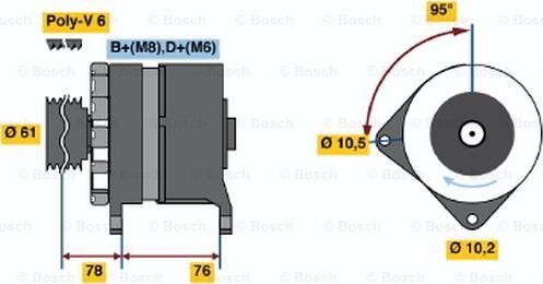 BOSCH 0 986 038 330 - Генератор unicars.by