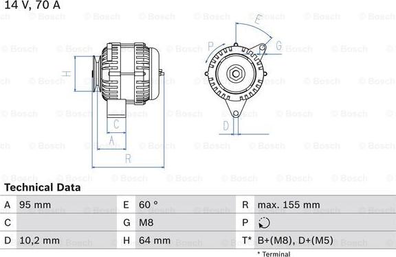 BOSCH 0 986 038 730 - Генератор unicars.by